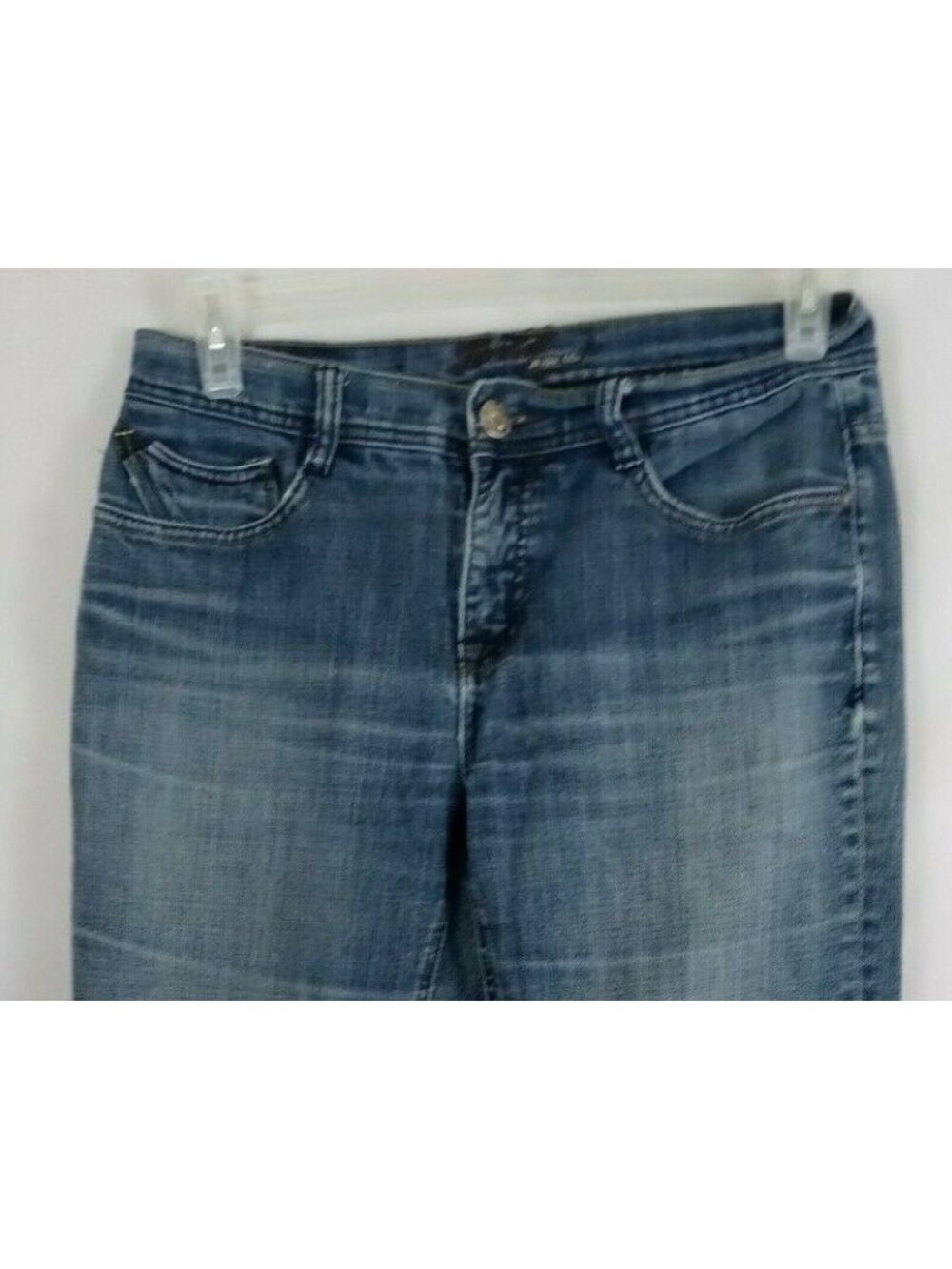 Foster Distressed Whiskered Embroidered Flare Jeans Size 8 - Picture 4 of 9